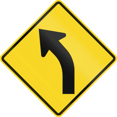 Curve Ahead Sign in Alberta
