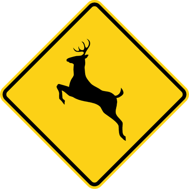 Deer Crossing Sign in Alberta