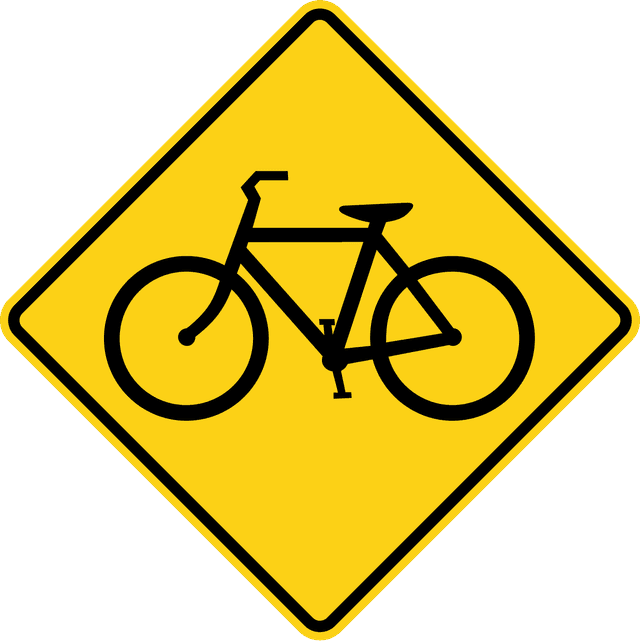 Bicycle Crossing Sign in Alberta