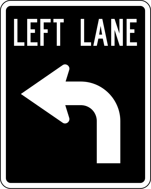 Lane Use Control Sign in Alberta