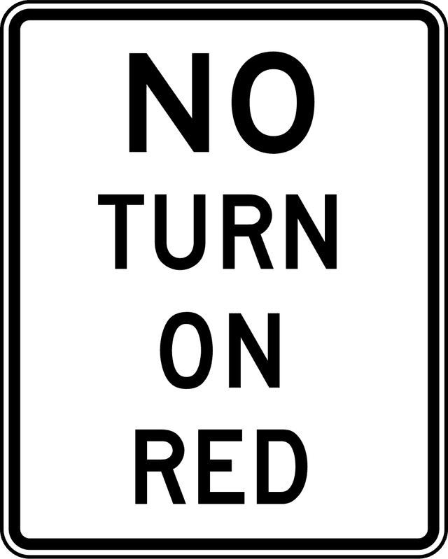 No Right Turn on Red Sign in Alberta