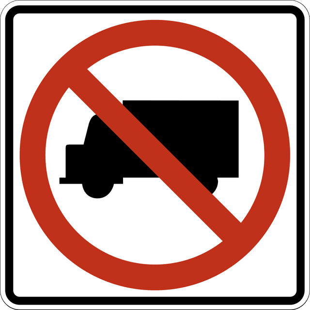 No Trucks Sign in Alberta