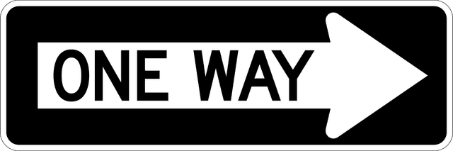 One Way Sign in Alberta
