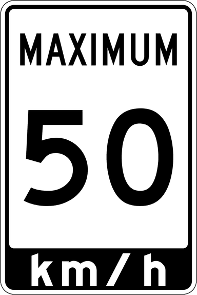 Maximum Speed Limit Sign in Alberta
