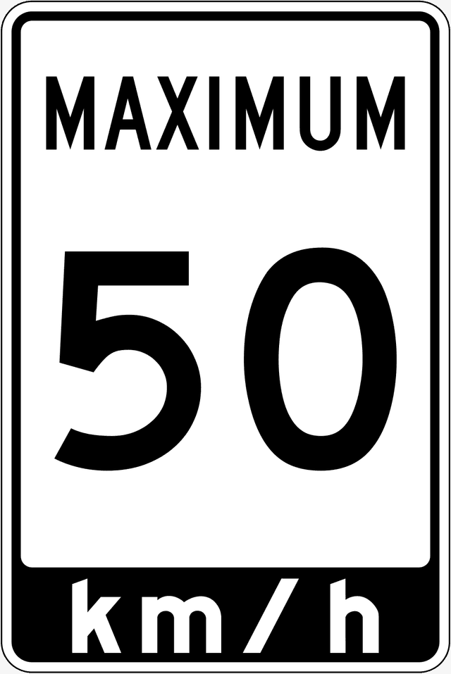 Maximum Speed Limit Sign in Alberta