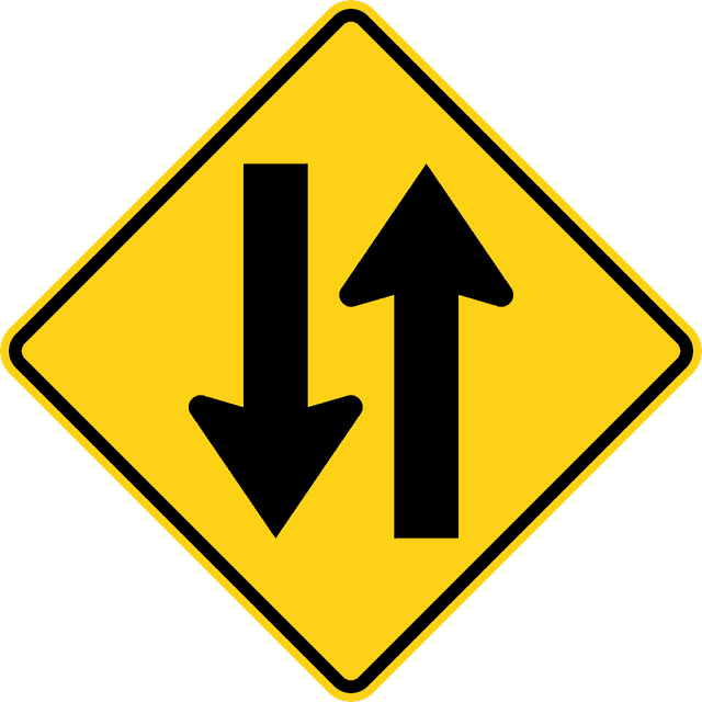Two-Way Traffic Sign in Alberta